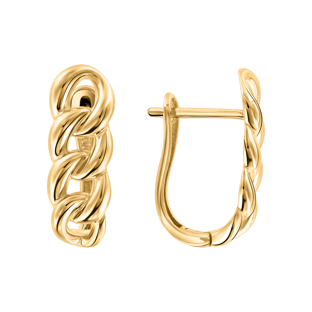 Elegante Ohrringe aus Gelbgold 585 im Glieder-Design, Höhe ca. 19 mm