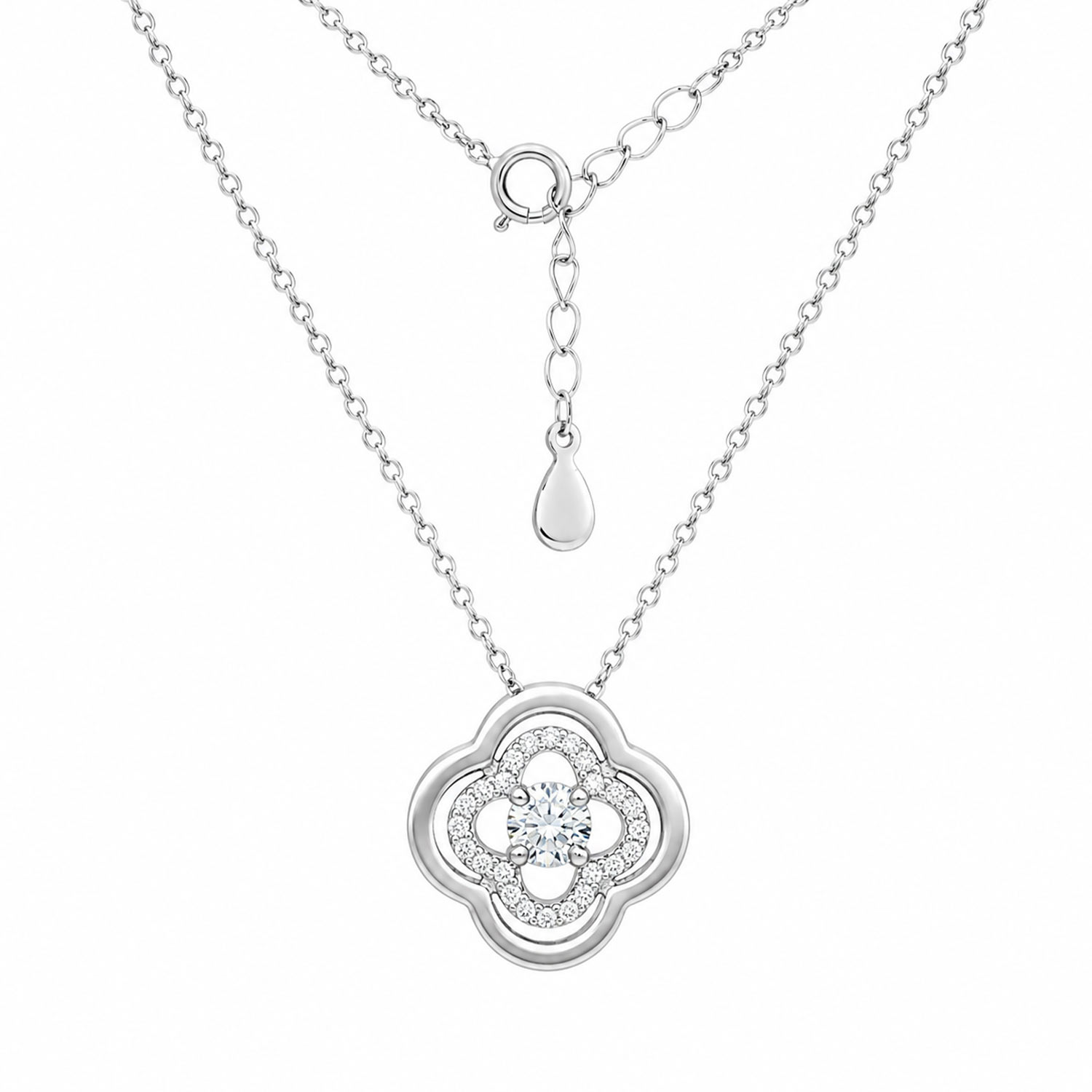 Collier aus 925 Silber mit Anhänger mit Zirkonia