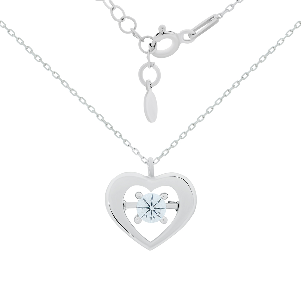 Herz Anhänger mit Swarovski Kristallen aus 925 Silber + Kette