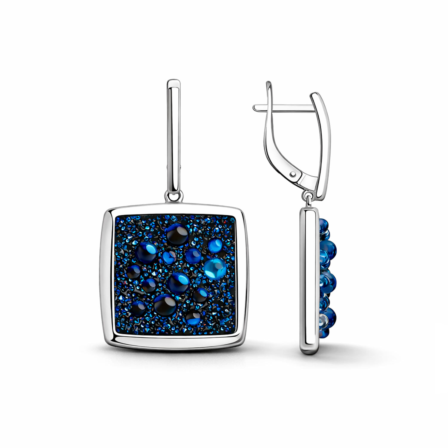 Ohrhänger aus 925 Silber mit blauen Zirkonia Swarovski