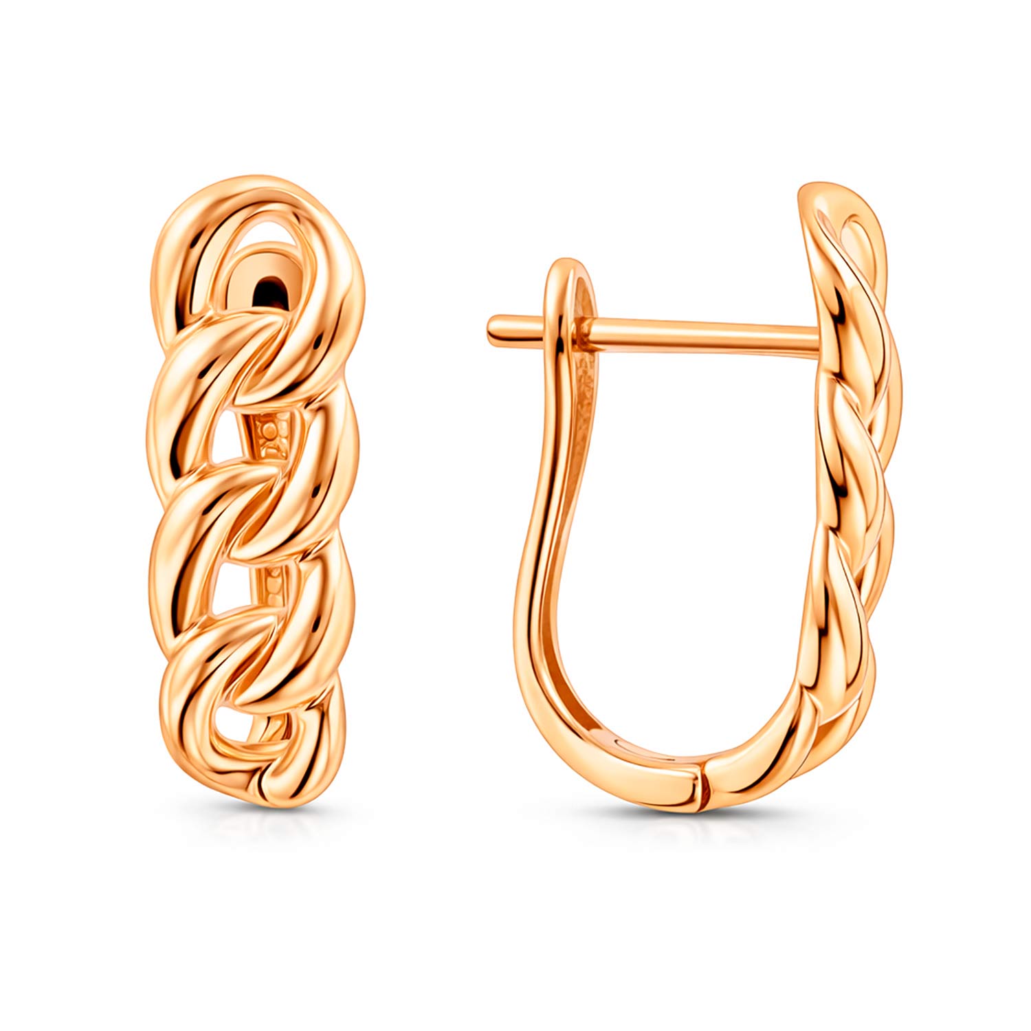 Elegante Ohrringe aus Rotgold 585, Höhe ca. 19 mm