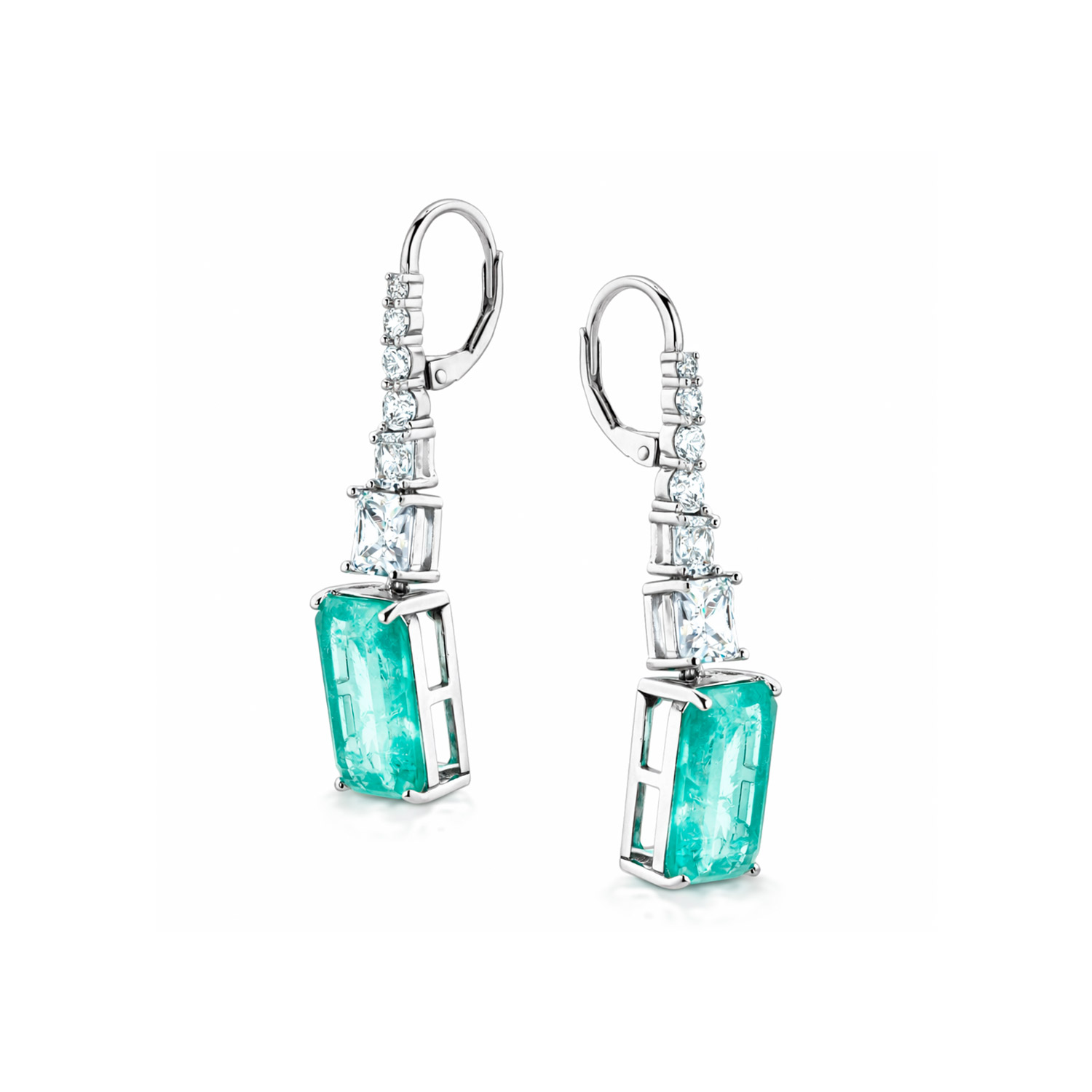 Ohrhänger aus 925 Silber mit farblosen Zirkonia und in