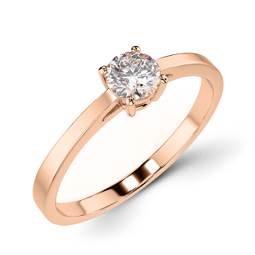 Damenring, Russisches Rotgold 585, mit Brillant ca. 0,30 ct. GSI, Durchmesser ca. 4,2 mm