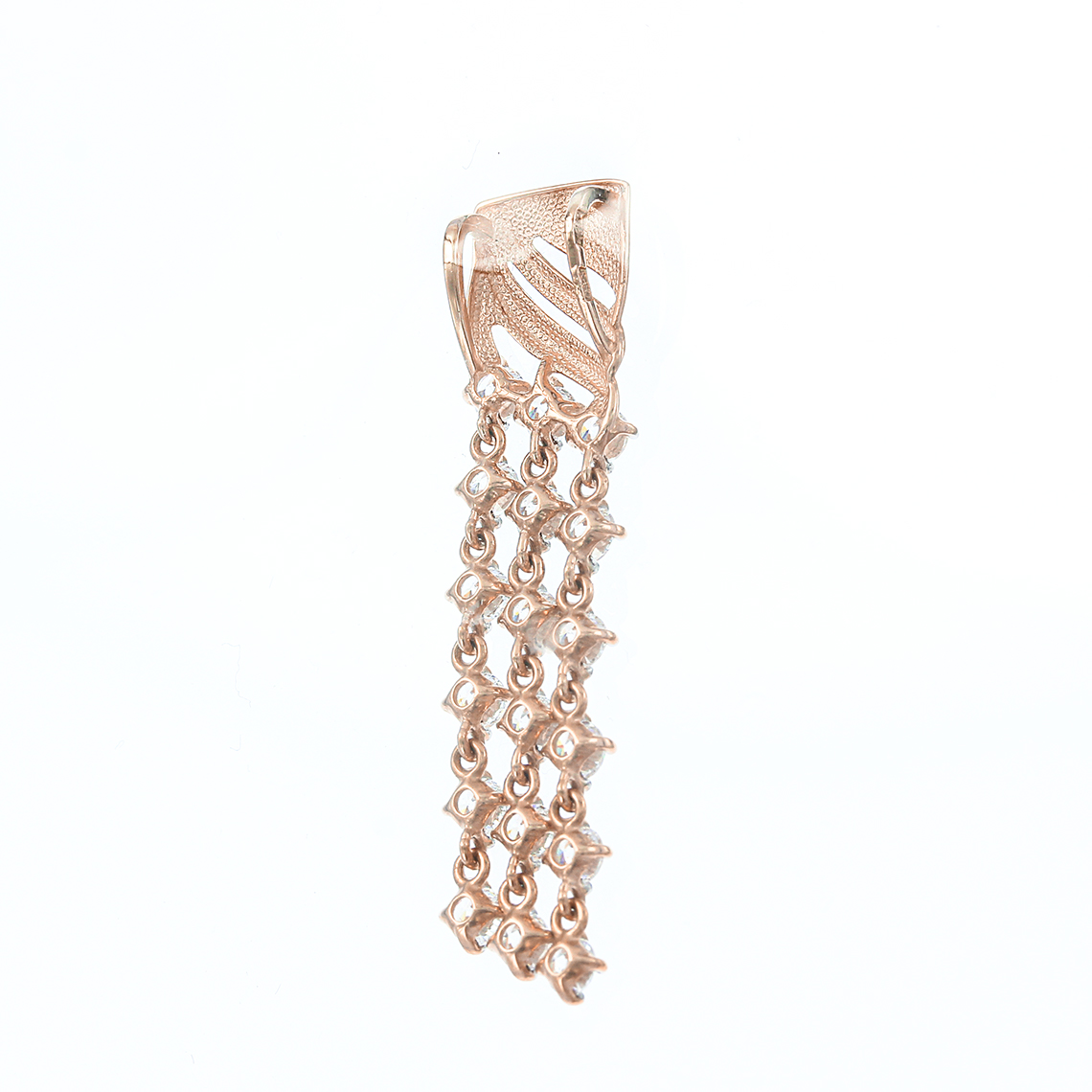 zierlicher Anhänger, Rotgold 585, Zirkonia, Höhe ca. 43 mm
