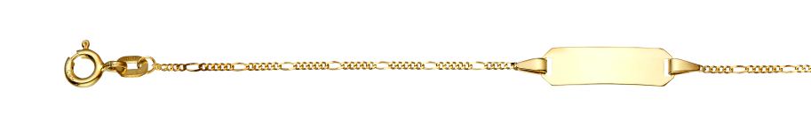 Id-Armband Figaro diamantiert Kettenbreite 1.1mm