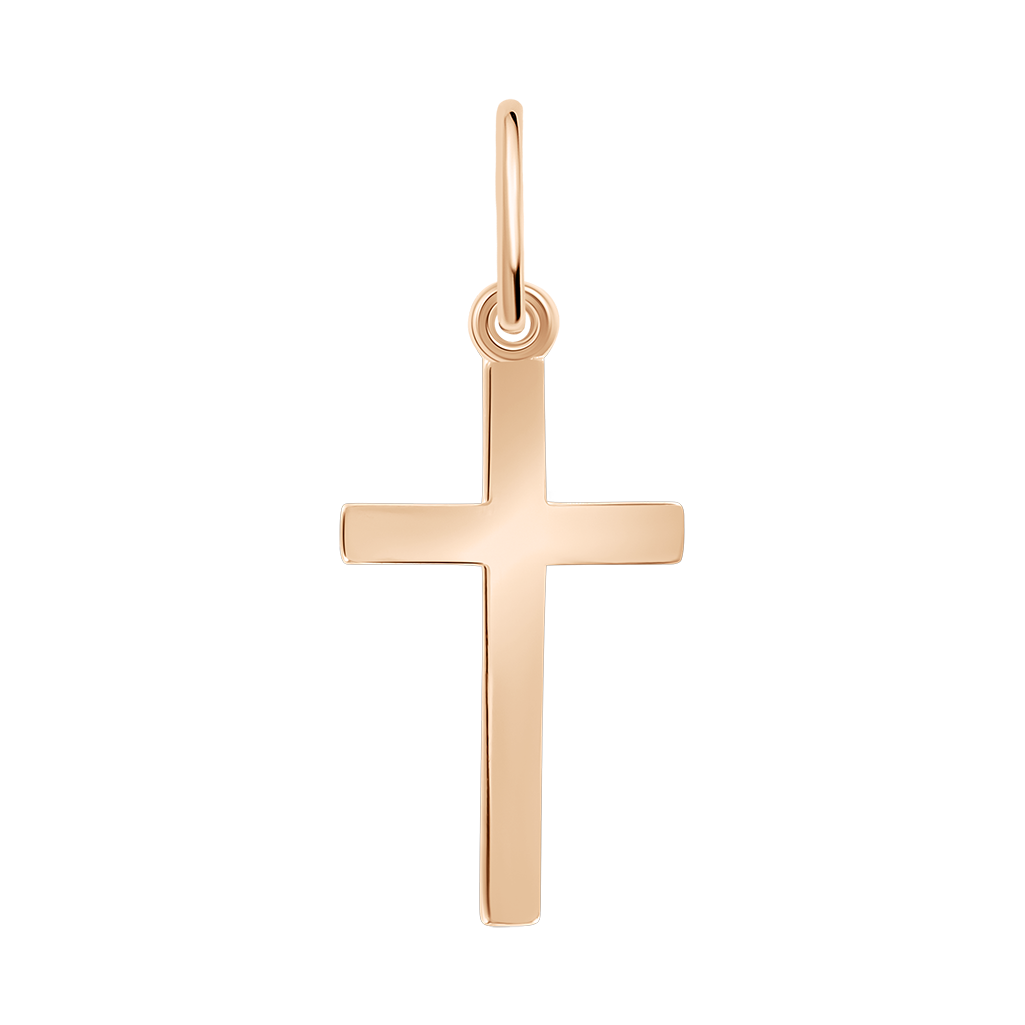Schlichter Kreuz Anhänger aus Rotgold 585, Höhe ca. 25 mm
