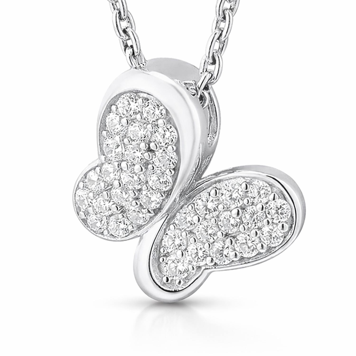 Schmetterling Anhänger aus 925 Silber mit farblosen Zirkonia