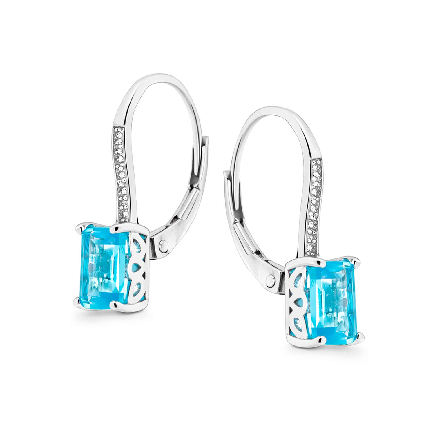 Ohrringe aus 925 Silber mit grünen oder blauen Zirkonia