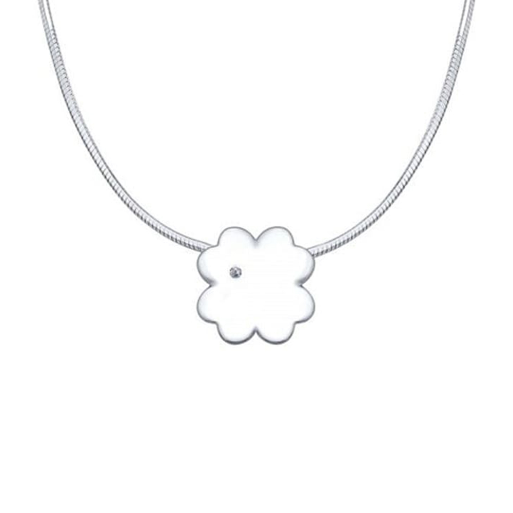 Sokolov Collier aus 925 Silber "Kleeblatt" mit Brillant