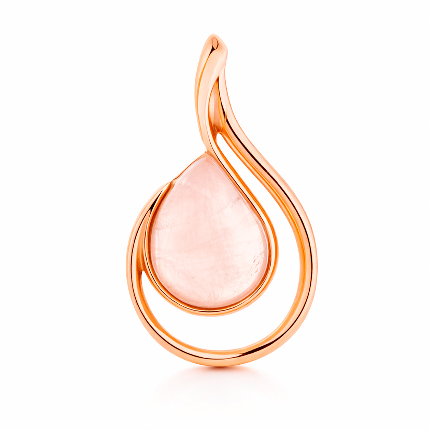 Anhänger aus 925 Silber mit rosa Quarz, rosévergoldet