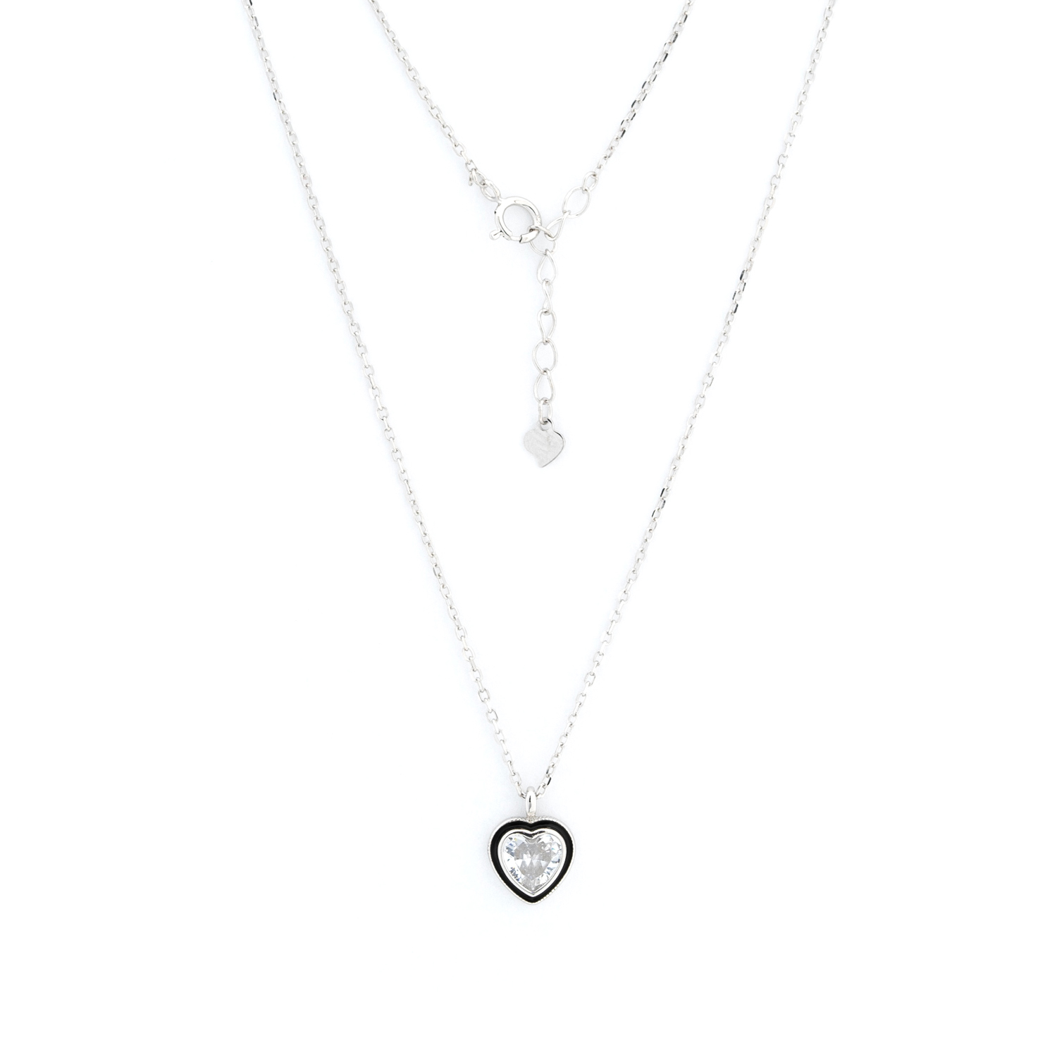 Collier mit einem Herzanhänger aus 925 Silber mit Zirkonia