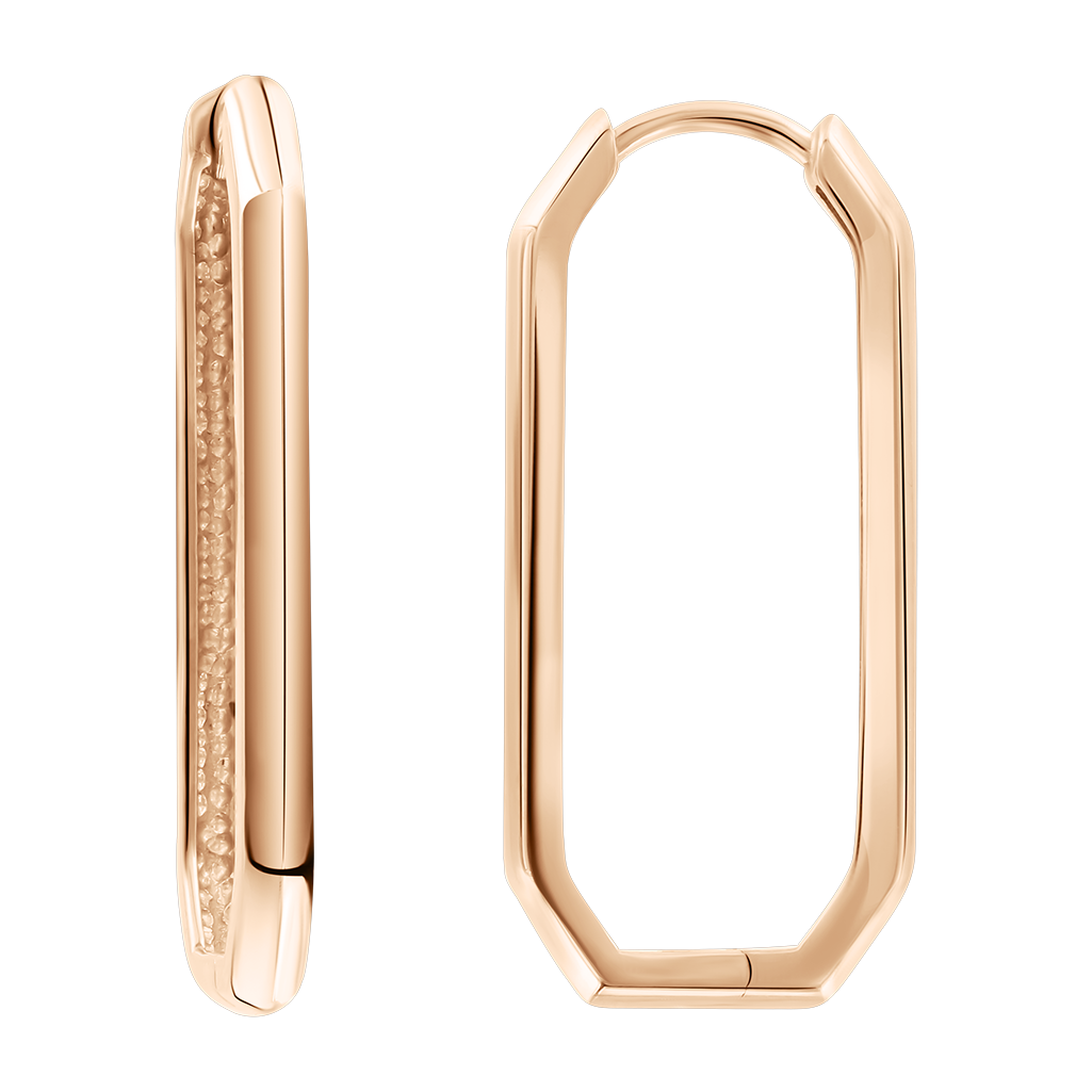 Moderne Ohrringe aus Rotgold 585, Höhe ca. 29 mm