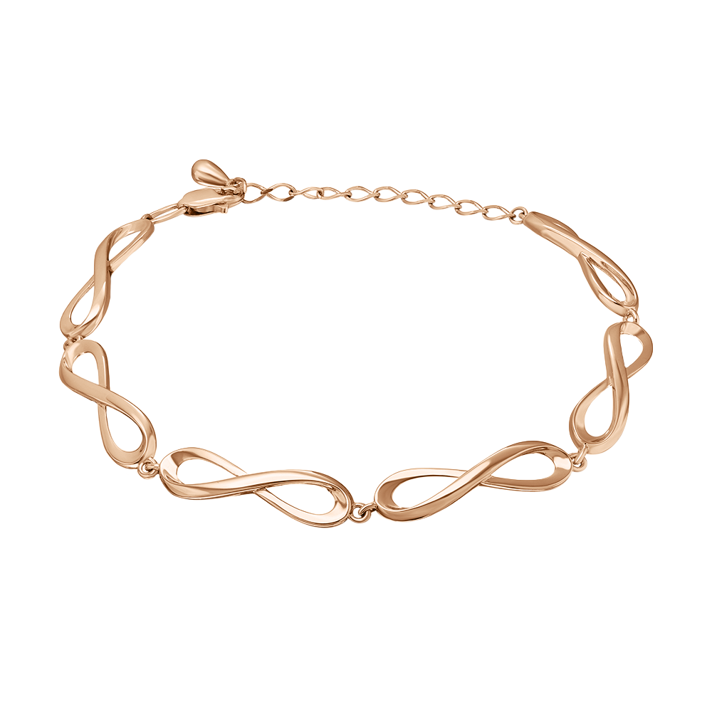Armband "Unendlichkeit" aus Rotgold 585, Länger ca. 16 - 20 cm, Gewicht ca. 5,10 g