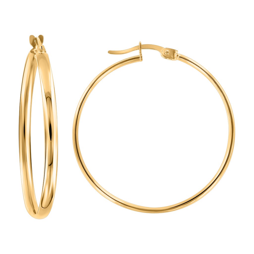 Elegante Creolen aus Gelbgold 585 mit klassischer Form, Ø ca. 32 mm