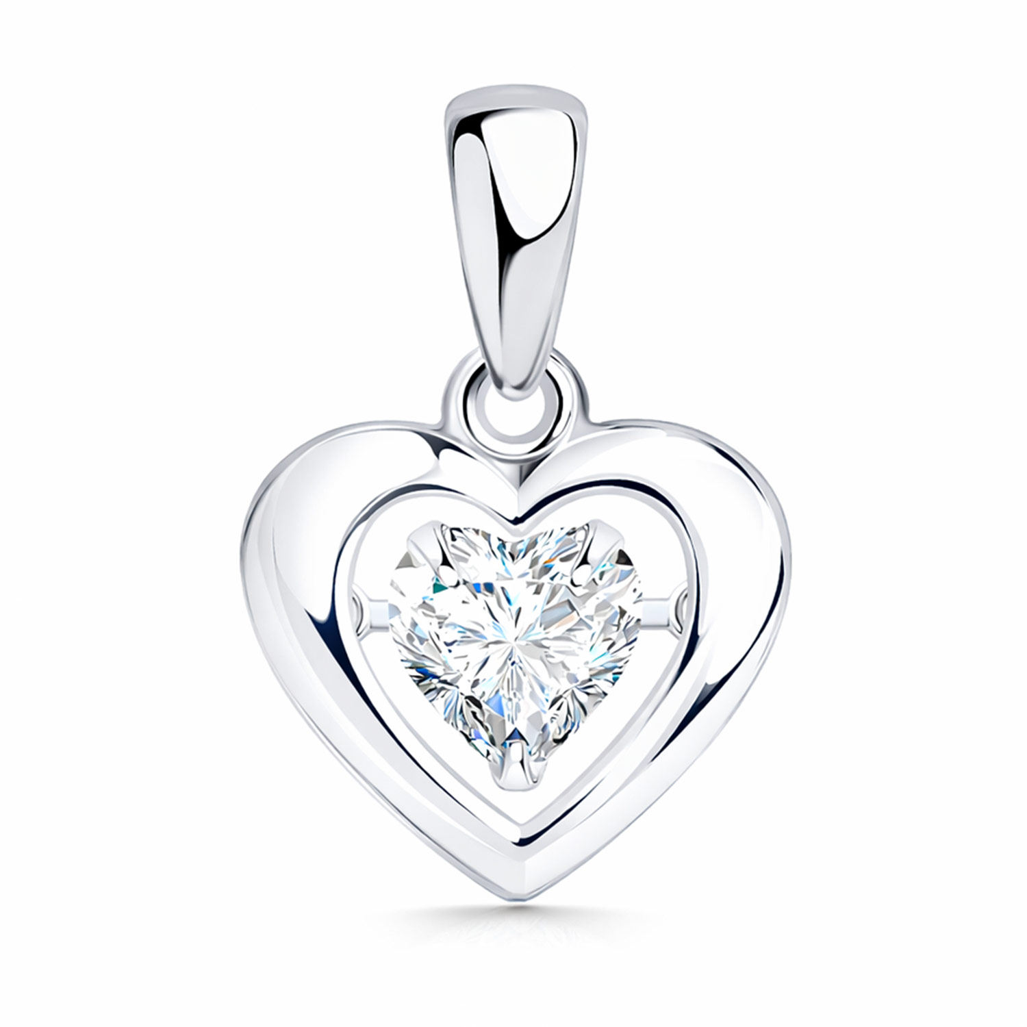 Diamant Anhänger Herz aus Silber 925 mit Zirkonia