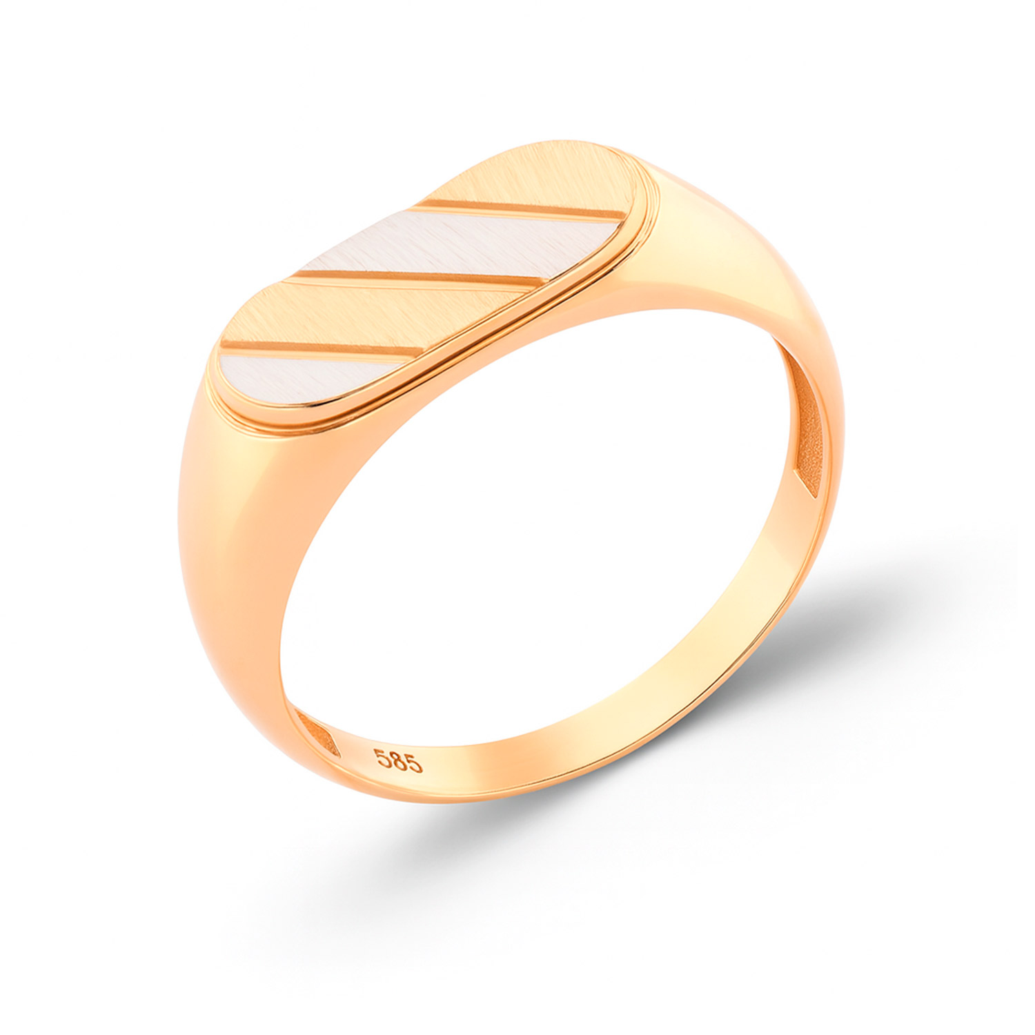 Zweifarbiger Ring aus 585 Rot- und Weißgold