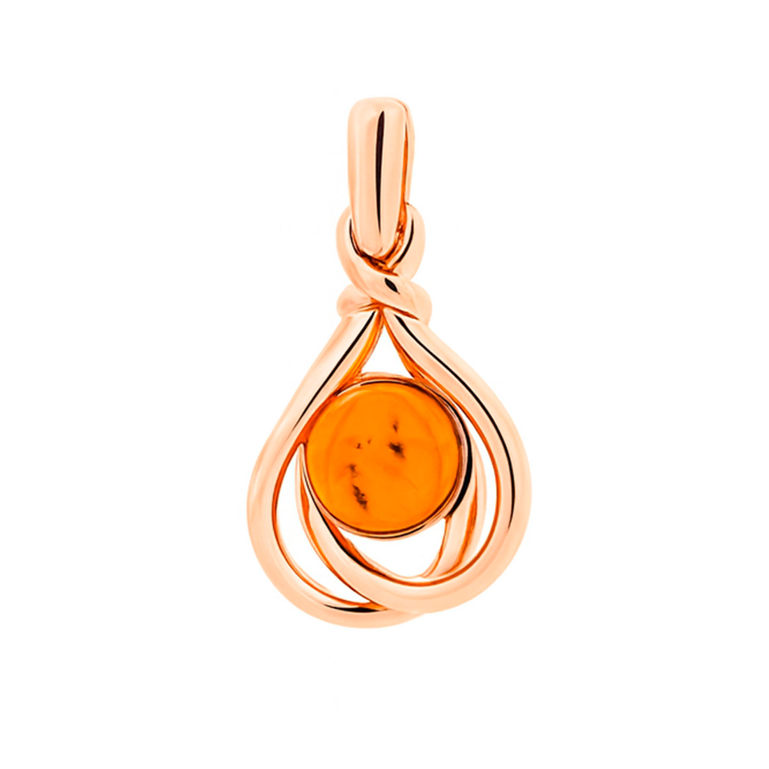 Anhänger aus vergoldetem 925 Silber mit Cognac-Bernstein
