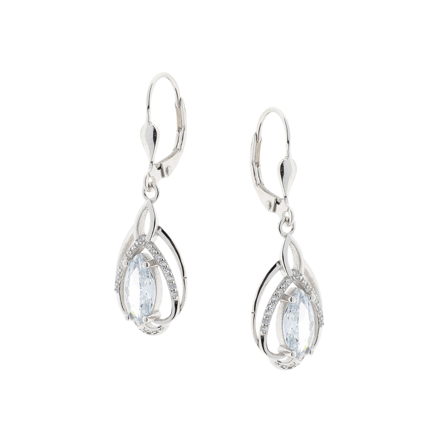 Set: Ohrringe + Anhänger aus 925 Silber mit Zirkonia