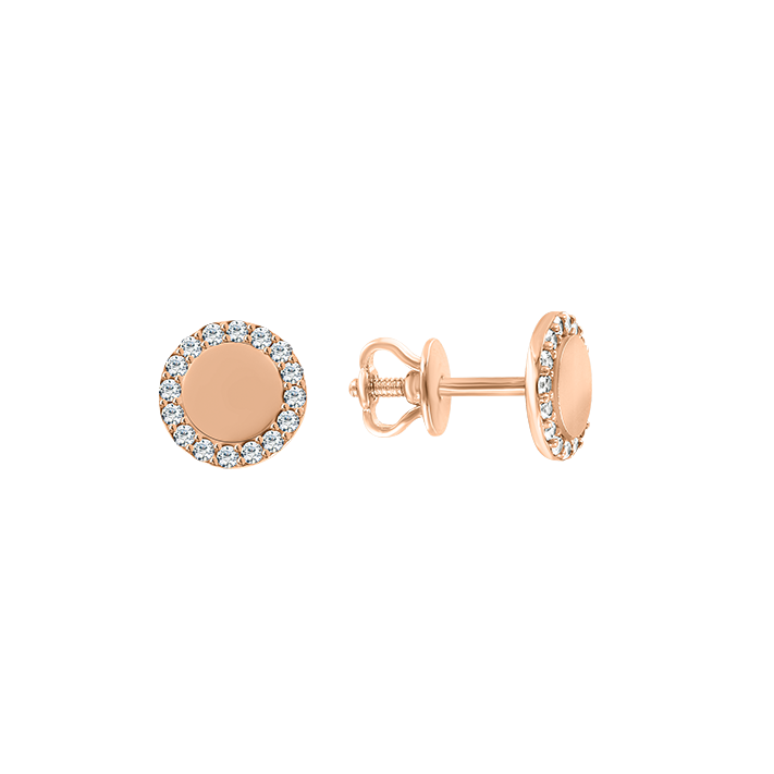 Ohrstecker aus 585er Rotgold, mit Zirkonia