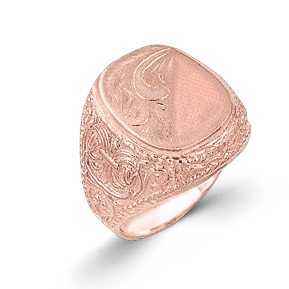 Adliger Herrenring, Rotgold 585, Gewicht ca. 9,9 g.