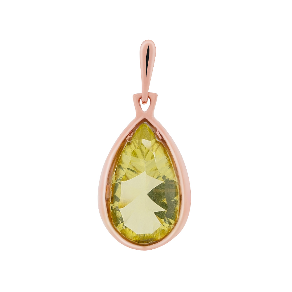 Anhänger aus 585 Rotgold mit Lemon-Quarz