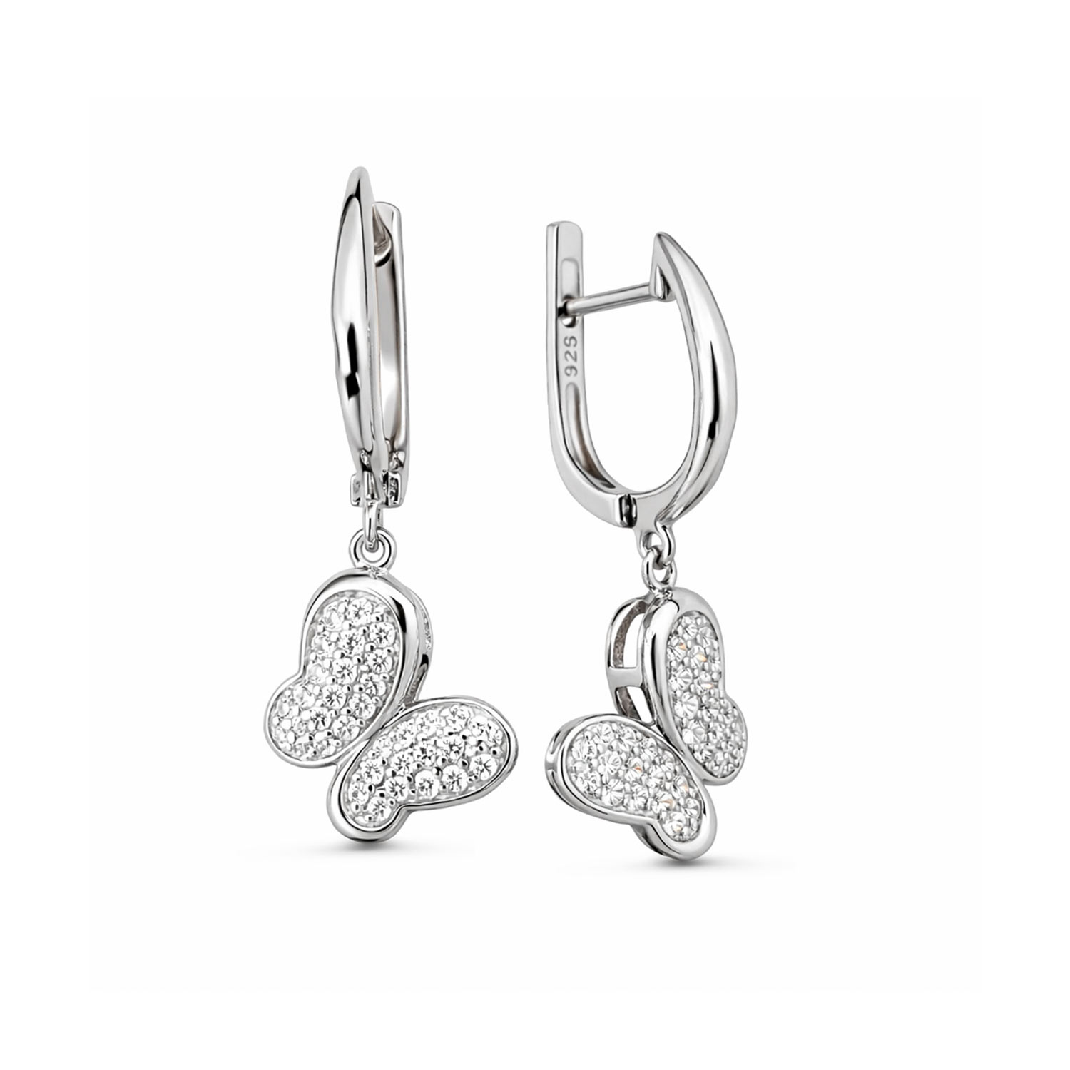 Schmetterlinge Ohrhänger aus 925 Silber mit Zirkonia