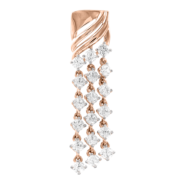 zierlicher Anhänger, Rotgold 585, Zirkonia, Höhe ca. 43 mm