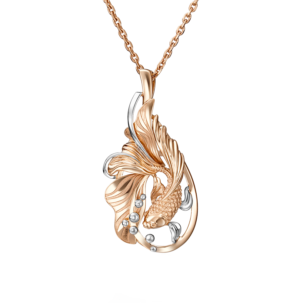 Anhänger "Goldfisch" aus Rotgold 585, Höhe ca. 31 mm