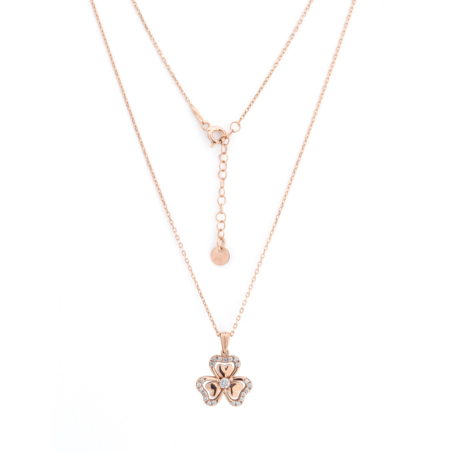 Collier aus 925 Silber mit einem Blumen-Anhänger mit Swarovski Zirkonia