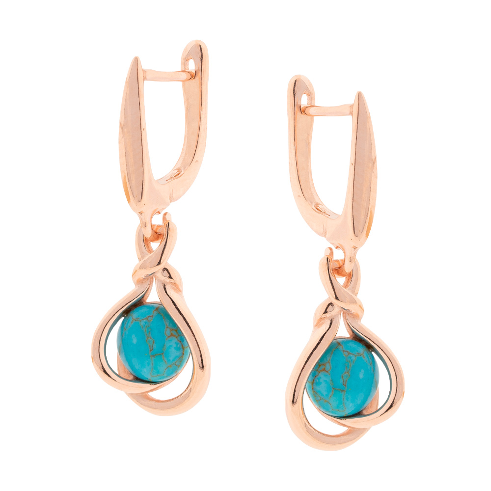 Schmuckset aus 925 Silber mit Cognac-Bernstein oder Türkis, rotvergoldet