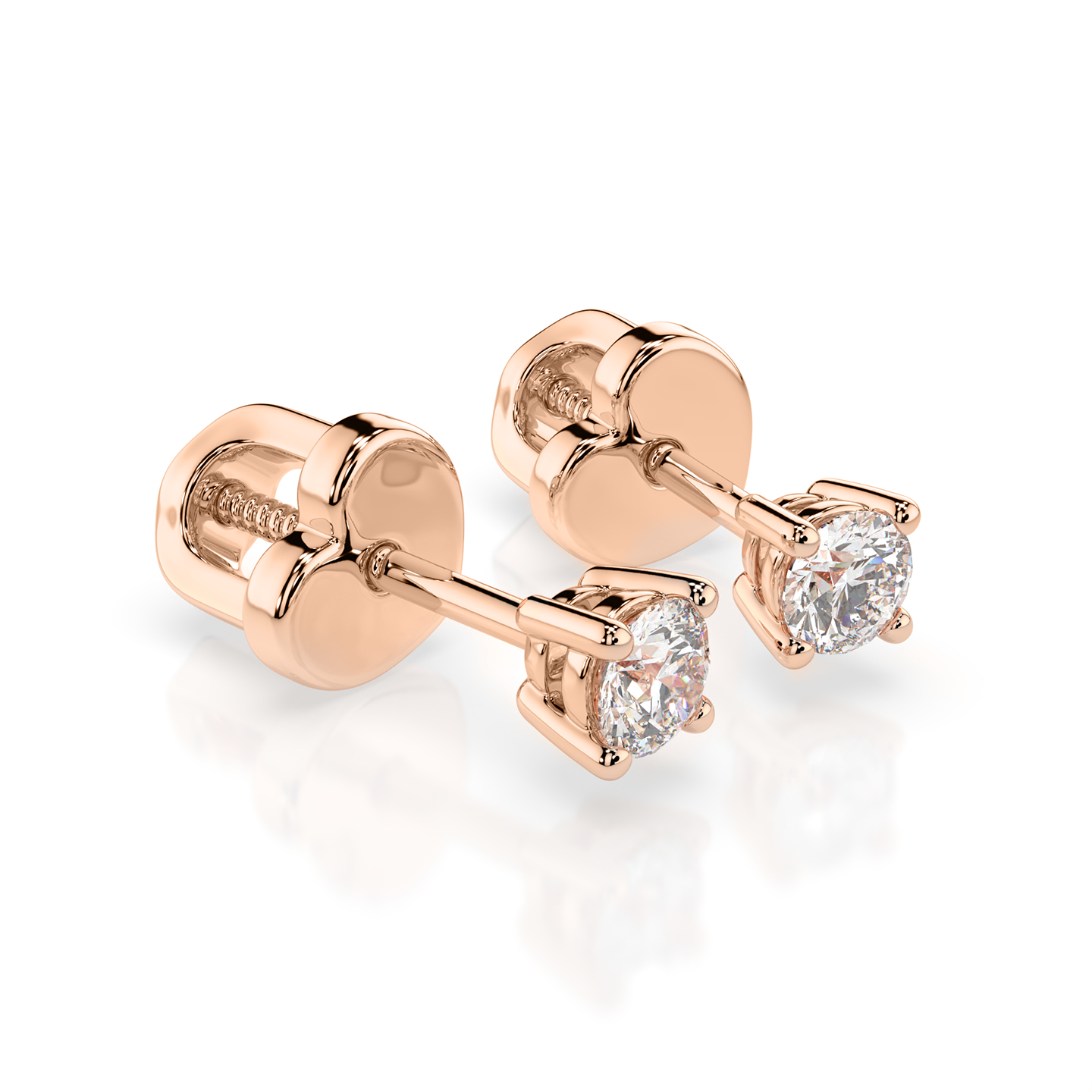 Ohrstecker aus 585 Rotgold mit Brillanten ca. 0,20 ct. GSI, Durchmesser ca. 3 mm