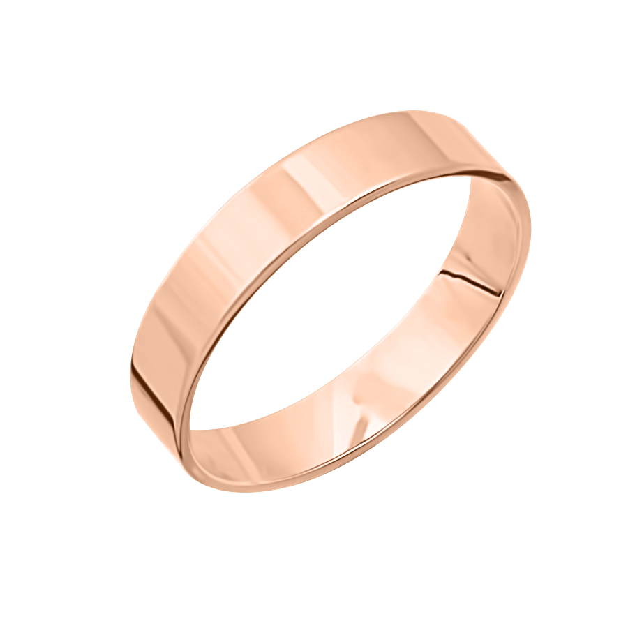 Trauring, Rotgold 585, Breite 4,0 mm. / Preis für je 1 Ring