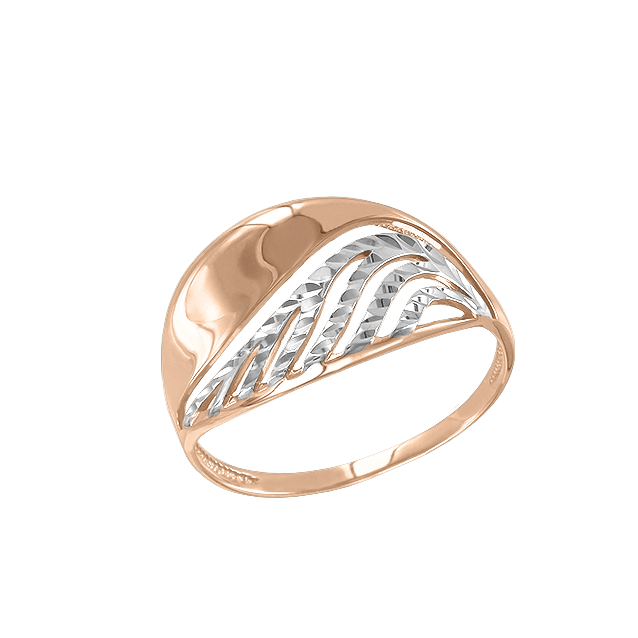 Attraktiver Damenring, Rotgold 585, mit Diamant-Facetten., ca. 2,7 gr.