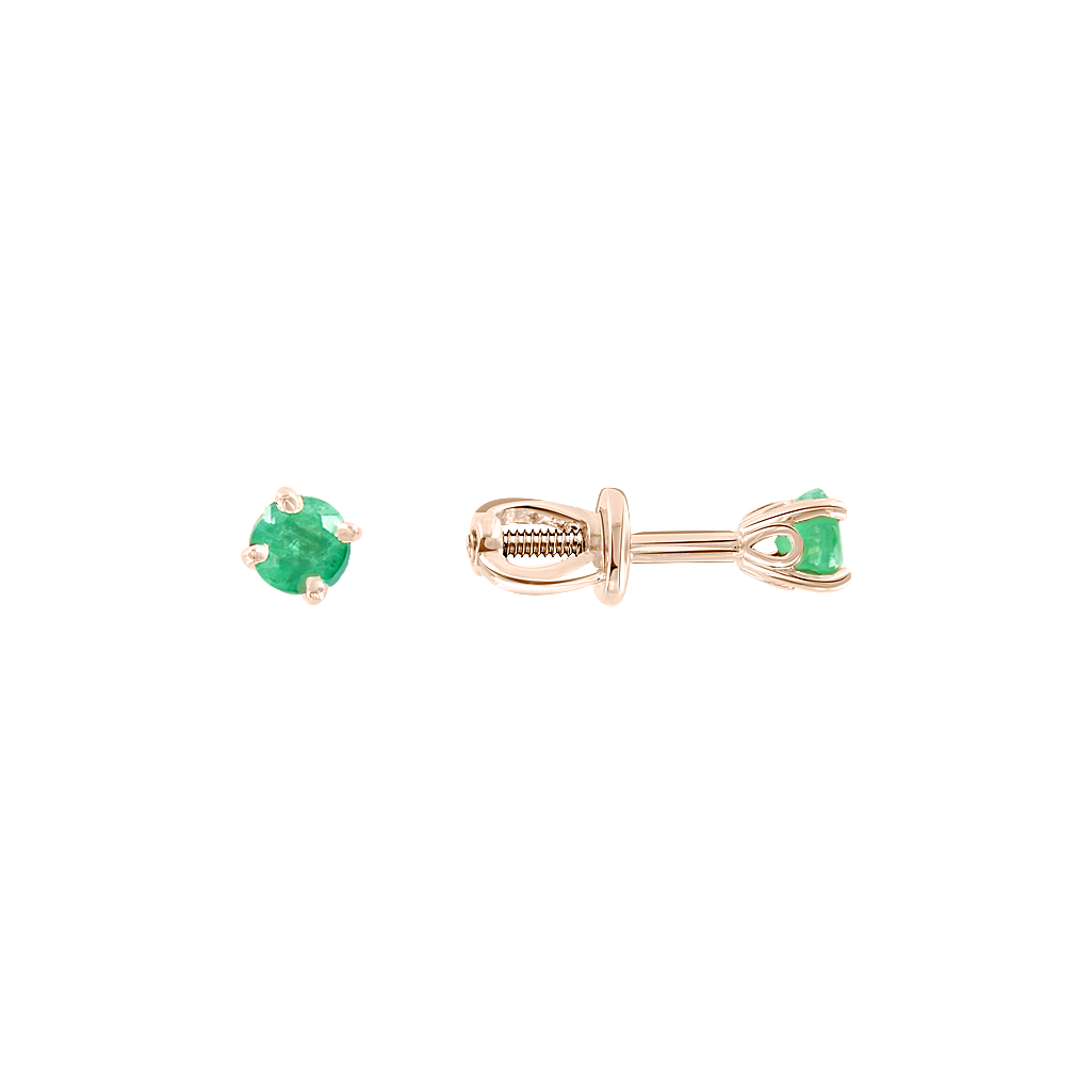 Ohrstecker aus 585er Rotgold, mit Smaragd