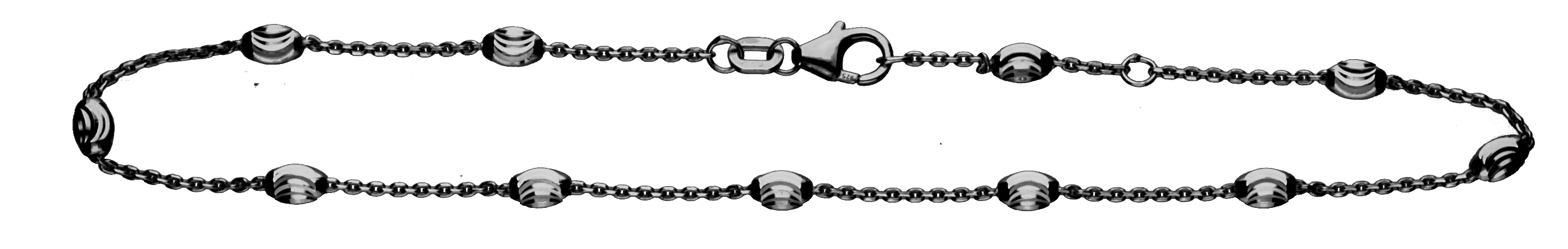 Fusskette Anker aus 925 Silber, gelbvergoldet, diamantiert, mit Karabinerverschluss
