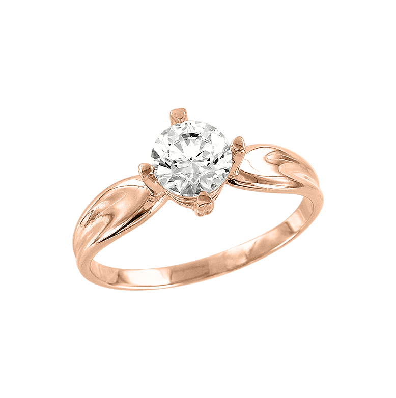Attraktiver Damenring aus Rotgold 585, mit Swarovski Zirkonia.
