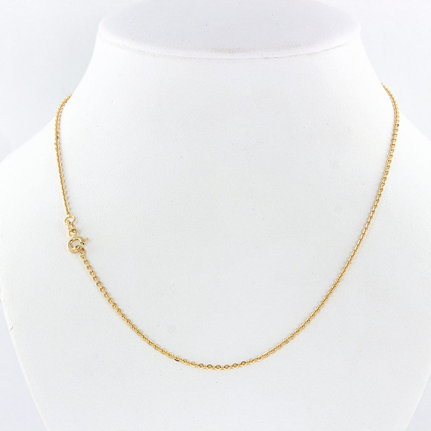 feine Kette aus Gelbgold 585, Anker Flechten, Breite ca. 1,8 mm