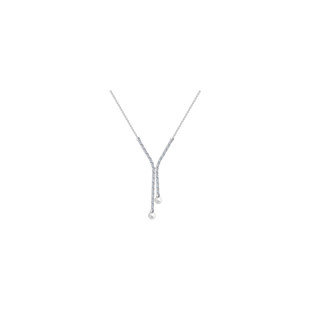 Sokolov Collier aus 925 Silber mit Perlen und Zirkonia