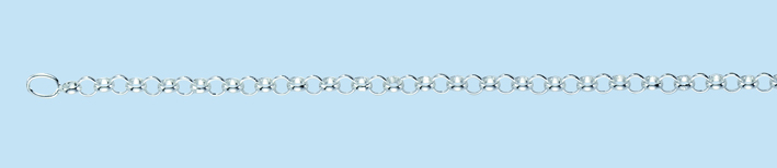 Fusskette Erbs aus 925 Silber Kettenbreite 2.5 mm, Karabinerverschluss