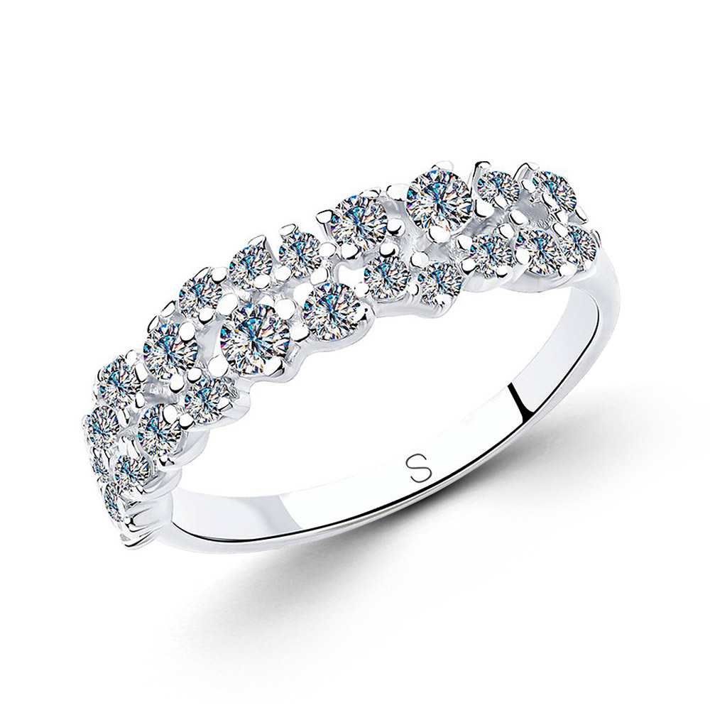 Sokolov Damenring aus 925 Silber mit Zirkonia