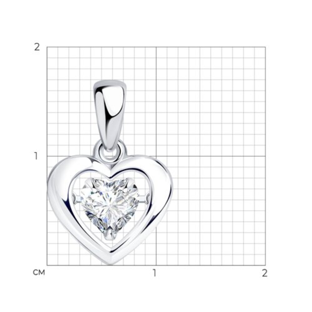 Diamant Anhänger Herz aus Silber 925 mit Zirkonia