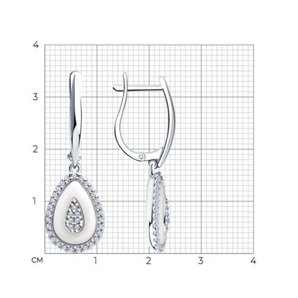 Sokolov Ohrhänger aus 925 Silber mit Zirkonia und Keramik