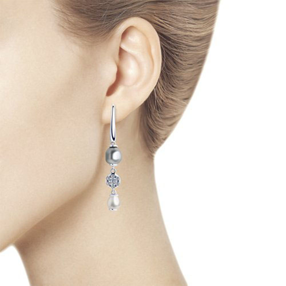 Sokolov Ohrhänger aus 925 Silber mit Zirkonia und Perlen