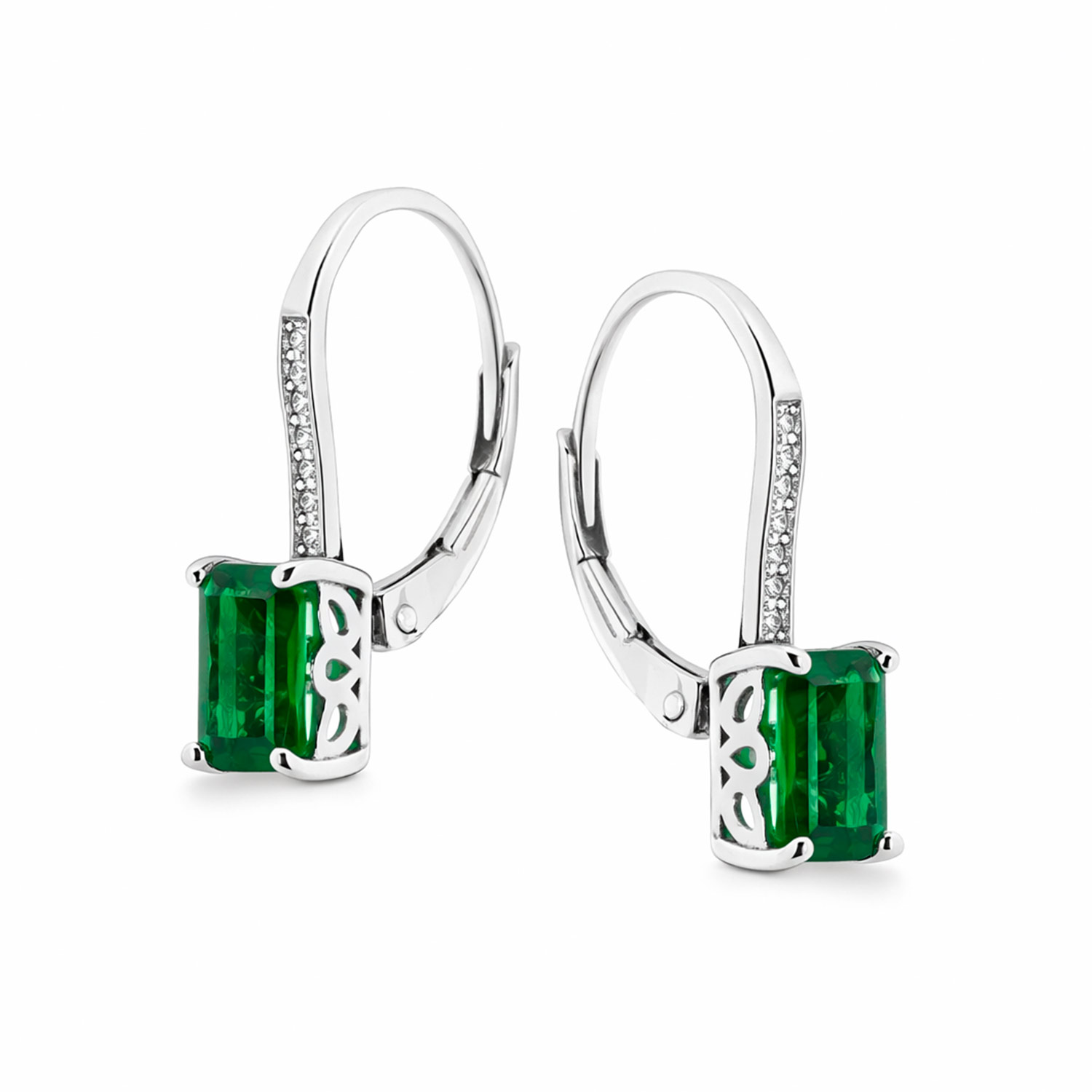 Ohrringe aus 925 Silber mit grünen oder blauen Zirkonia