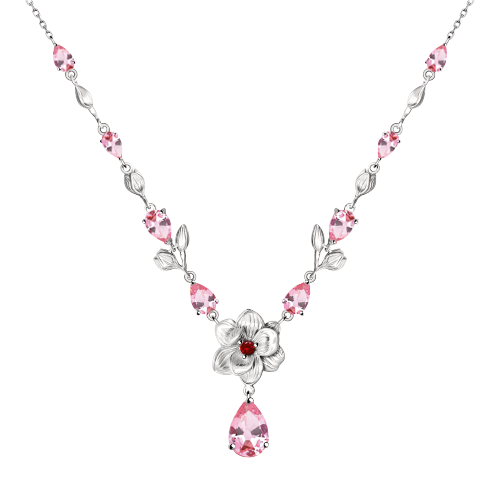 Charmantes Collier aus Silber 925 mit Zirkonia, Länge ca. 45 cm
