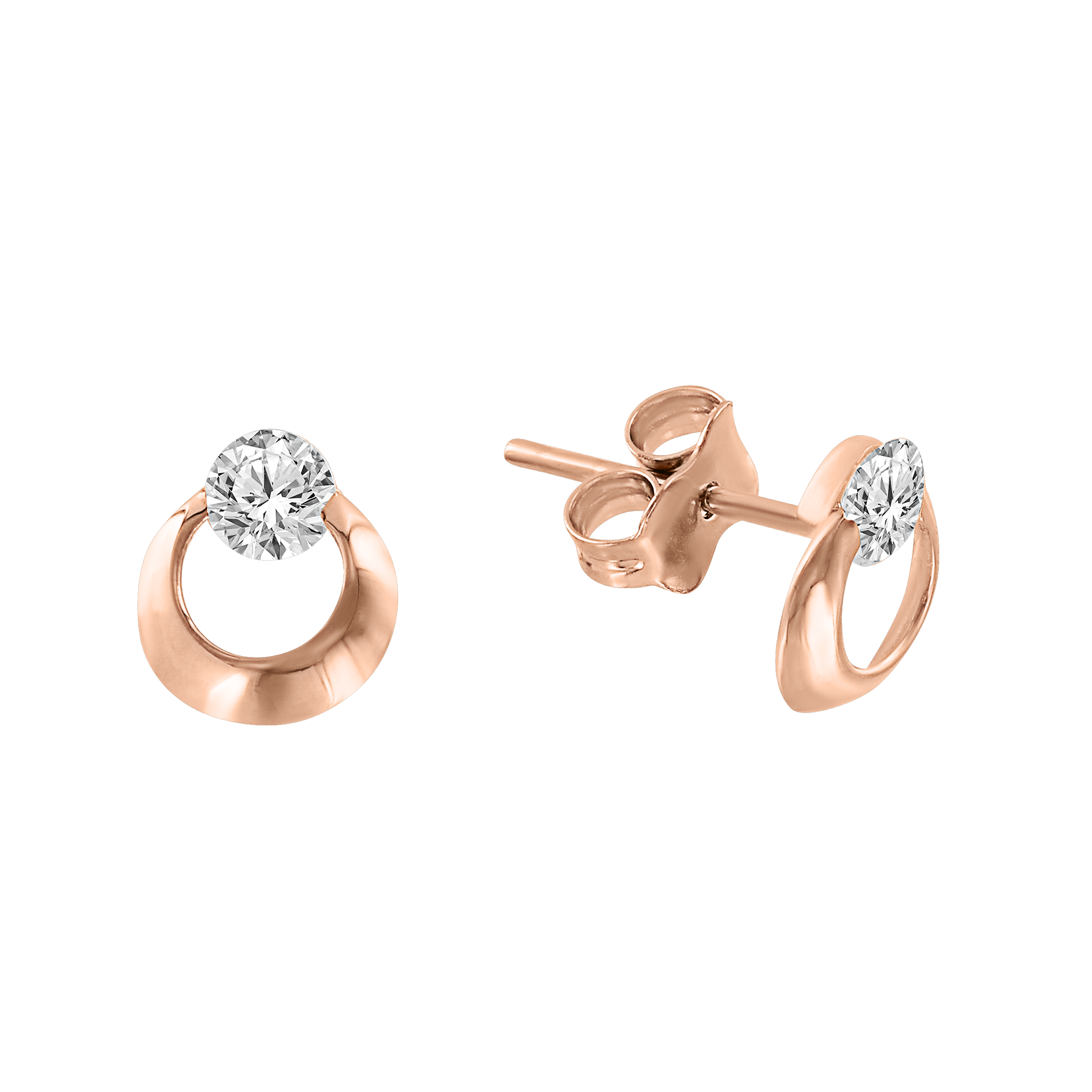 Ohrstecker aus 585 Rotgold, mit Zirkonia