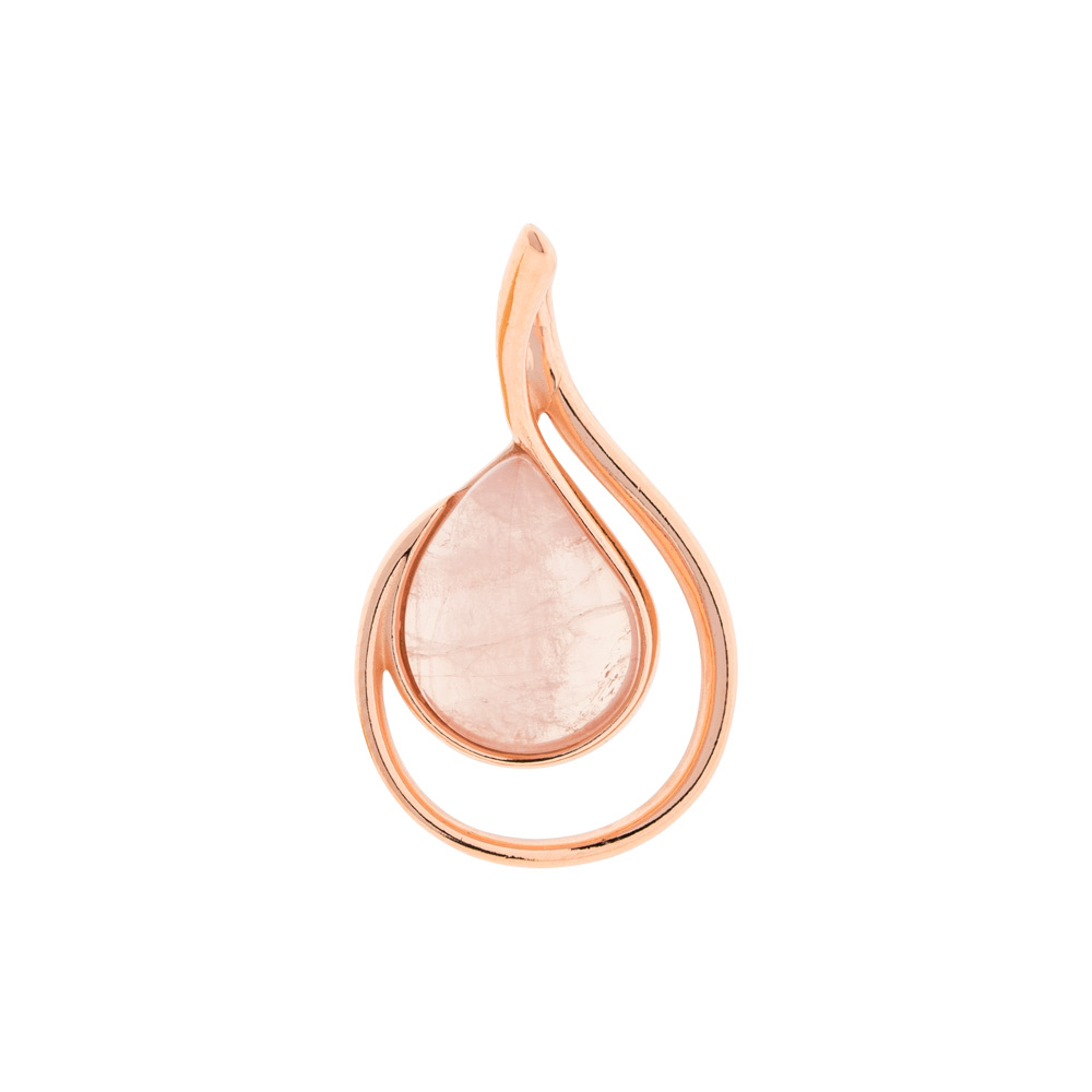Anhänger aus 925 Silber mit rosa Quarz, rosévergoldet