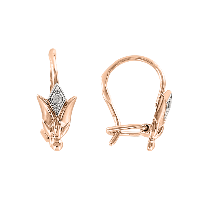 Ohrhänger aus 585er Rotgold, mit Zirkonia