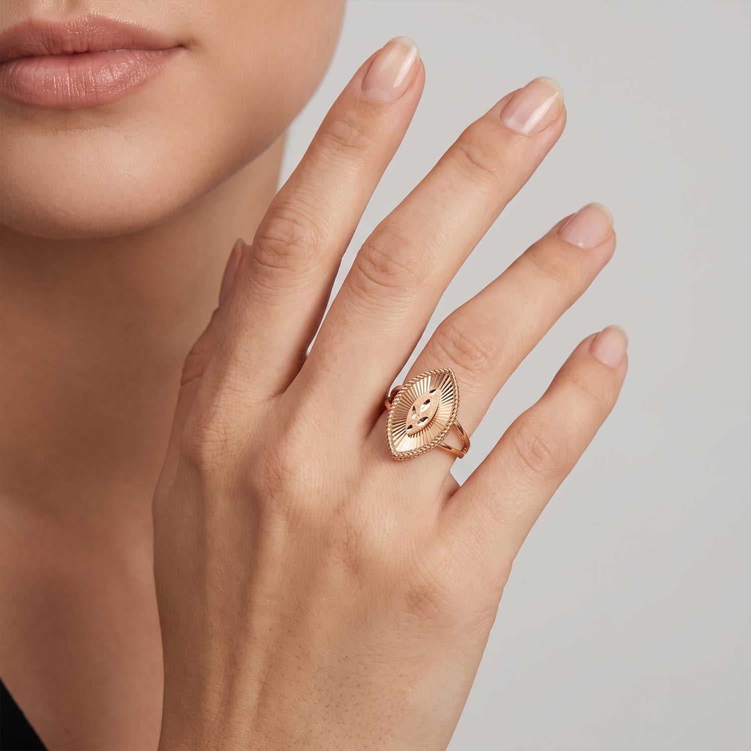 Damen Siegelring aus 585 Rotgold