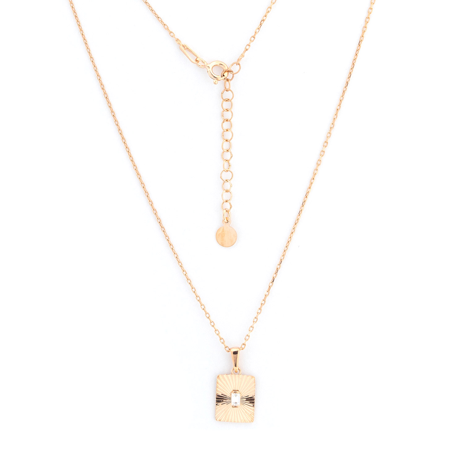 Collier aus 925 Silber mit Anhänger mit Swarovski Zirkonia, vergoldet, Diamantschliff